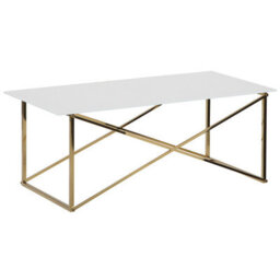Beliani Coffee Table Emporia Tempered Glass White/ Gold - thumbnail 1