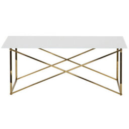 Beliani Coffee Table Emporia Tempered Glass White/ Gold - thumbnail 4