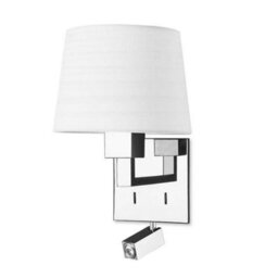 Luminosa Lighting Luminosa Bali Led 2 Light Indoor Wall Light Chrome With Reading Lamp, E27 (Shade Not Included) - Special Offer