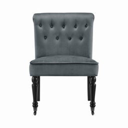 Bravich Winston Velvet Accent Chair On Wheels Dark Grey - thumbnail 4