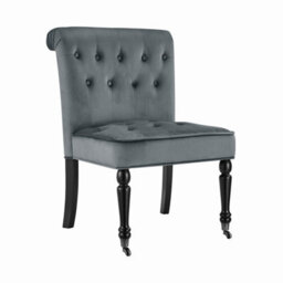 Bravich Winston Velvet Accent Chair On Wheels Dark Grey - thumbnail 3