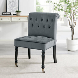Bravich Winston Velvet Accent Chair On Wheels Dark Grey
