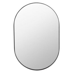 Pacific Lifestyle Oval Wall Mirror Black Metal Slim Frame 60X90Cm Contemporary - thumbnail 2