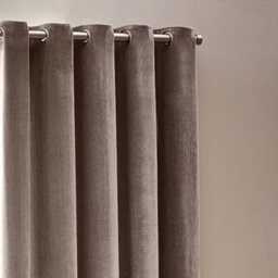 Yard Heavy Chenille Velvet Room Darkening Eyelet Curtain Pair Greige (W)229Cm X (D)137Cm - thumbnail 2