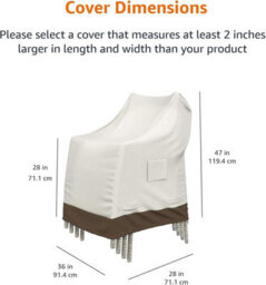 Protective Cover For Stackable Garden Chairs, Beige Light Brown, 119.4 X 91.4 71.1 Cm - thumbnail 4