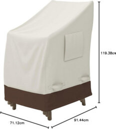 Protective Cover For Stackable Garden Chairs, Beige Light Brown, 119.4 X 91.4 71.1 Cm - thumbnail 5