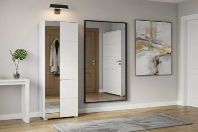 Amos Mann Furniture Cellini White Gloss Shallow Narrow Slim Hallway Bedroom Wardrobe - image 1