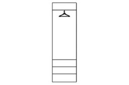 Amos Mann Furniture Cellini White Gloss Shallow Narrow Slim Hallway Bedroom Wardrobe - thumbnail 4