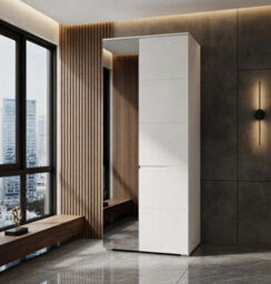 Amos Mann Furniture Cellini White Gloss Shallow Narrow Slim Hallway Bedroom Wardrobe - thumbnail 2