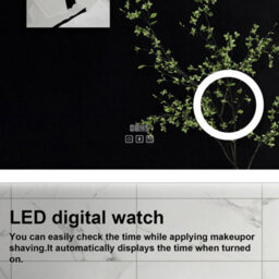 Sline 1200X700mm Bluetooth Led Bathroom Mirror With 3-Colour Modes Demister Pad Digital Clock Magnifying Glass - thumbnail 3