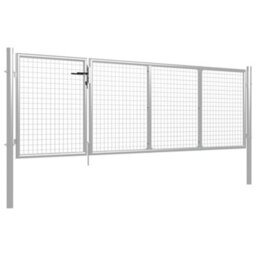 Berkfield Garden Gate Steel 350X75 Cm Silver - thumbnail 2