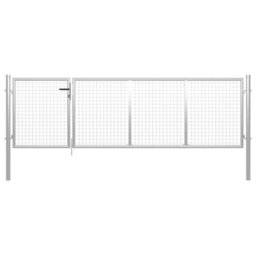 Berkfield Garden Gate Steel 350X75 Cm Silver - thumbnail 1
