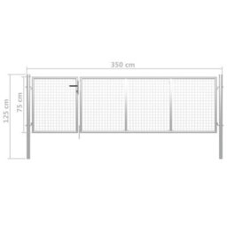 Berkfield Garden Gate Steel 350X75 Cm Silver - thumbnail 5