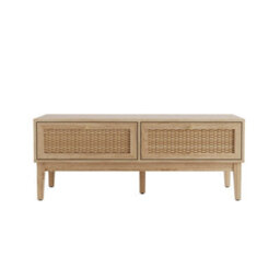 Wyld Haus Waterford Oak And Rattan Coffee Table With 2 Drawers, Natural - thumbnail 2