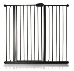 Safetots Extra Tall Metal Safety Gate Pressure Fit, 113.8Cm - 121.4Cm, Matt Black, 104Cm In Height, Extra Tall Baby Gate - thumbnail 1