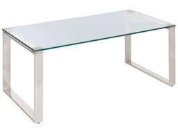 Wyld And Coco Coffee Table - Tempered Glass Top, Polished Stainless Steel Frame, 100 X 50 X 40 Cm - thumbnail 3