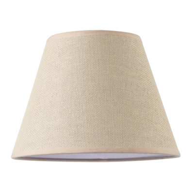 Happy Homewares Traditional Rattan Tweed Lamp Shade With Pale Pink Cotton Fabric Trims - image 1
