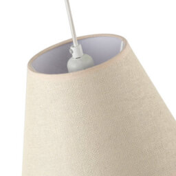 Happy Homewares Traditional Rattan Tweed Lamp Shade With Pale Pink Cotton Fabric Trims - thumbnail 3