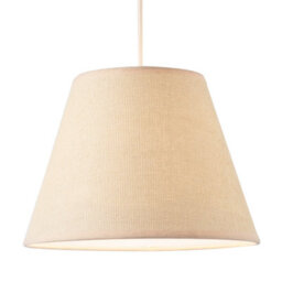 Happy Homewares Traditional Rattan Tweed Lamp Shade With Pale Pink Cotton Fabric Trims - thumbnail 2