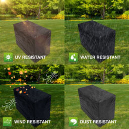 Woodside Black 2 Seater Outdoor Garden Bench Cover 1.34M X 0.7M X 0.99M - thumbnail 6