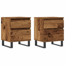 Berkfield Bedside Cabinets 2 Pcs Old Wood 40X35X50 Cm Engineered Wood - thumbnail 2