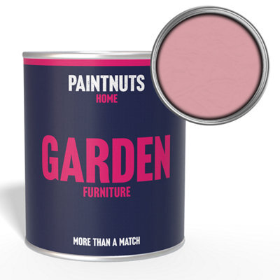 Paintnuts Garden Furniture Fence Shed Table Chairs For Wood Metal & Plastic Weatherproof Matt Paint - Light Pink - 1L (Ral3015) - image 1