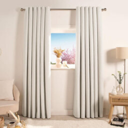 "Ohs Eyelet Blackout Pair Ready Made Curtains, Cream - 66"" X 54" - thumbnail 2