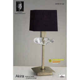 Luminosa Lighting Luminosa Akira Table Lamp 1 Light E14, Antique Brass With Black Shade - thumbnail 2