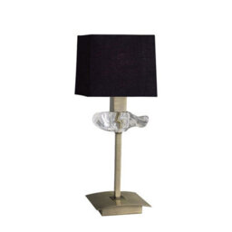 Luminosa Lighting Luminosa Akira Table Lamp 1 Light E14, Antique Brass With Black Shade