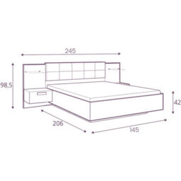 Heze Furniture Kassel Double Bed With Bedside Tables 140A - thumbnail 9