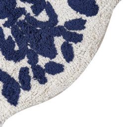 Wyld And Coco Luxcasa Blue Cotton Bath Mat 150 X 60 Cm Irregular Shape - thumbnail 4