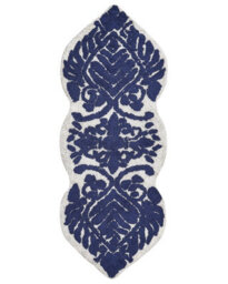 Wyld And Coco Luxcasa Blue Cotton Bath Mat 150 X 60 Cm Irregular Shape - thumbnail 1