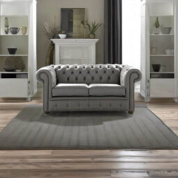 Chesterfield 2 Seater Shelly Silver Birch Leather Sofa Settee Bespoke In Classic Style - thumbnail 3