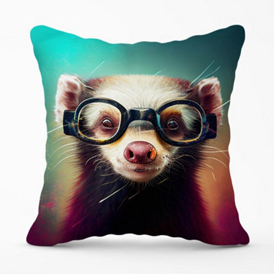 Warren Reed Designer Ferret Splashart Cushions 45Cm X 45Cm - image 1