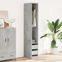 Berkfield Wardrobe Concrete Grey 30X50X200 Cm Engineered Wood - thumbnail 3