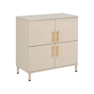 Beliani 4 Door Sideboard Ombura Metal Beige - image 1