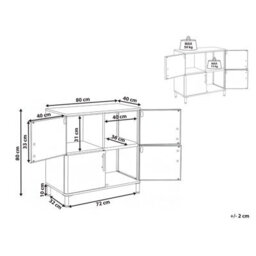 Beliani 4 Door Sideboard Ombura Metal Beige - thumbnail 3