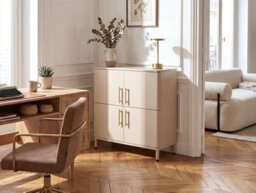 Beliani 4 Door Sideboard Ombura Metal Beige - thumbnail 2