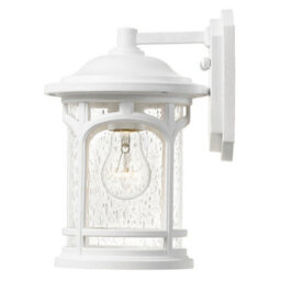 Stylish Outdoor Ip44 Wall Light Lantern With E27 Led Bulb - 60W, White Finish - thumbnail 4