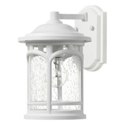 Stylish Outdoor Ip44 Wall Light Lantern With E27 Led Bulb - 60W, White Finish - thumbnail 2