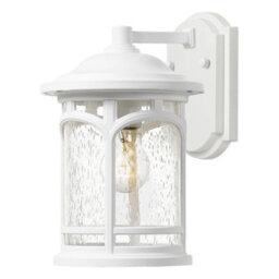 Stylish Outdoor Ip44 Wall Light Lantern With E27 Led Bulb - 60W, White Finish - thumbnail 1