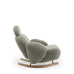 Rocking Chair For Nursery Room In Sage Green Teddy Boucle Fabric - thumbnail 5