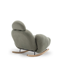 Rocking Chair For Nursery Room In Sage Green Teddy Boucle Fabric - thumbnail 6