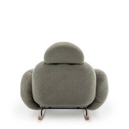 Rocking Chair For Nursery Room In Sage Green Teddy Boucle Fabric - thumbnail 7