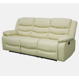 Furniture in Fashion Sorreno Bonded Leather Recliner 3 Seater Sofa In Ivory - thumbnail 7