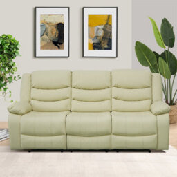 Furniture in Fashion Sorreno Bonded Leather Recliner 3 Seater Sofa In Ivory - thumbnail 3