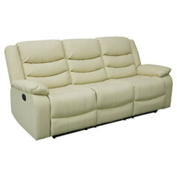Furniture in Fashion Sorreno Bonded Leather Recliner 3 Seater Sofa In Ivory - thumbnail 4