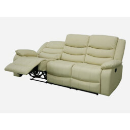 Furniture in Fashion Sorreno Bonded Leather Recliner 3 Seater Sofa In Ivory - thumbnail 9