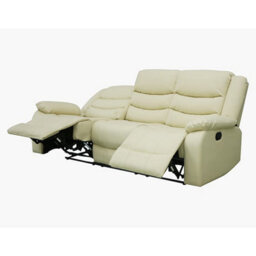 Furniture in Fashion Sorreno Bonded Leather Recliner 3 Seater Sofa In Ivory - thumbnail 8