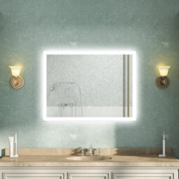 AVER-GROWTH Bathroom Led Mirror With Shaver Socket 3 Colour Lightsanti-Fog Dimmable Touch/wall Switch Vertical/horizontal Wall Mount700X500mm - thumbnail 1